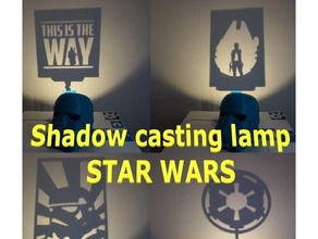 stencil shadow casting lamp baby yoda han solo mandalorian millenium falcon star wars stormtrooper 3d print model - Mito3D