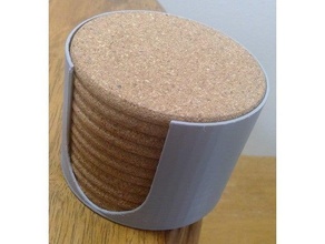 coaster holder cork coasters fits 12 4in 100mm drink drinks 3d print model - Mito3D