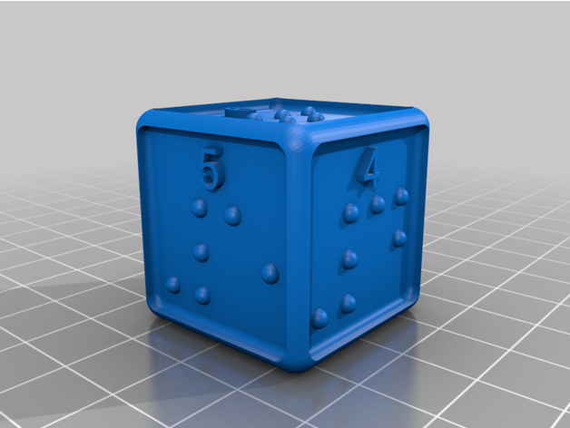 braille dado 3D print model - Mito3D