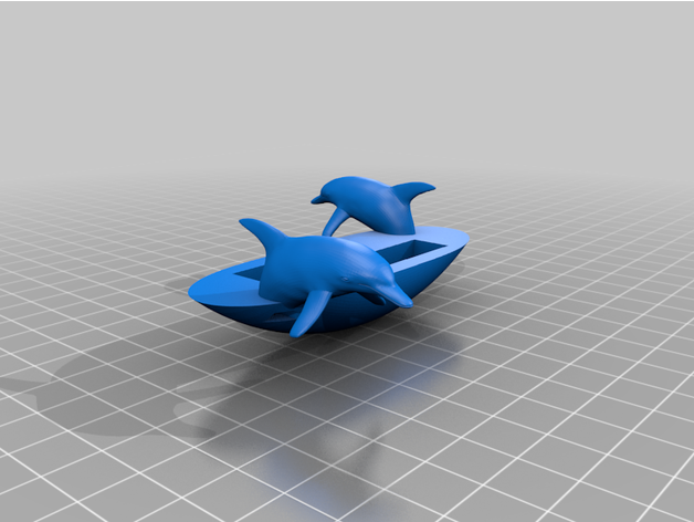 dolphin rattleback 3D print model - Mito3D