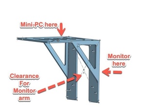 vesa montaje platos 3d impresión 2 tipos mini pc monitor montar 3d print model - Mito3D