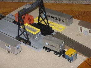 ho scale container truck loading facility 3d print model - Mito3D