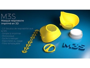 m3 s solunum maske koronavirüs kovid covid 19 covid19 covidfaceshield covidmask facecoveringchallenge kalkanı Fransız teknolojisi 3d print model - Mito3D