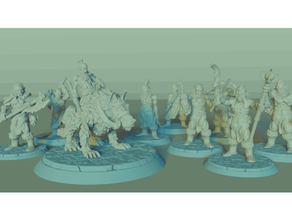 orc horde set 9 miniatures dungeons dragons boardgame dd orcs tabletop warband wargaming 3d print model - Mito3D