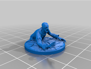 crawling zombie 28mm dnd miniature zombies 3d print model - Mito3D