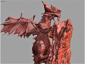 dragon - red dnd miniature dungeons dragons mini rpg tabletop gaming 3d print model - Mito3D
