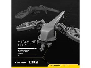 masamune drone cyberpunk veicolo 28mm 32mm gioco tavolo miniatura rpg scifi schermaglia 3d print model - Mito3D