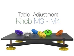 table adjustment knob m3 - m4 enler picaso prusa i3 ulti steel ultimaker 3d print model - Mito3D