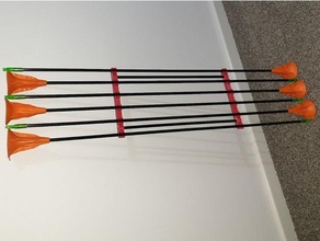 practice arrow storage quiver 6mm shaft 3d print model - Mito3D