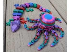colored octopus lizard multi-color multicolor segmented toy 3d print model - Mito3D