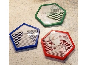 befriedigend Hexagon Untersetzer 3d print model - Mito3D
