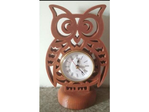 owl clock 3D print model - Mito3D