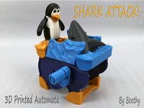 shark attack automata mechanical toys penguin penguins 3d print model - Mito3D