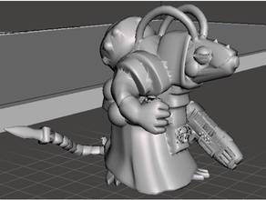 rat mechanicus omnissiah omnissian axe priest proxy miniatures skaven warhammer 40k 3d print model - Mito3D