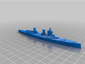 hms queen mary - 1 1500 naval miniature wargames ship wargame 3d print model - Mito3D