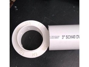 3 polegada PVC tubo broca cortar guias guia linha reta modelo mitra caixa apropriado orifício 3d print model - Mito3D