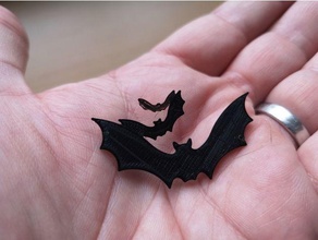 Bruxas morcegos decoração geladeira magnético bastão 3d print model - Mito3D