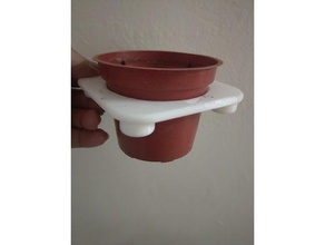 hydroponic bracket 3 inch flower pot & floating water 3d print model - Mito3D