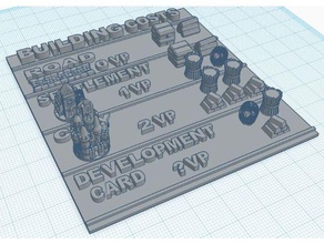 Catan bina maliyetler kart dakanzla 39 nın 20 yazı tahtası maliyet yerleşimcileri yerleşimciler 3d print model - Mito3D