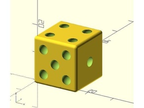 playw rfel 6 olhos jogos dados cubo Game Cube ruga mit 3d print model - Mito3D
