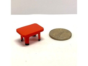 1 12 vermelho clássico Banqueta cadeira miniatura system84 3d print model - Mito3D
