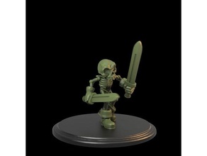 esqueleto soportado 25mm dnd fantasía miniaturas presupuesto 3d print model - Mito3D