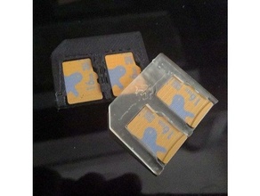 micro sd portador caddie tarjeta soporte microsd SD cáscara almacenamiento 3d print model - Mito3D
