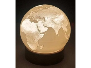 earth lithophane lamp 3ds awesome cool cura globe instructables moon planet project sphere 3d print model - Mito3D