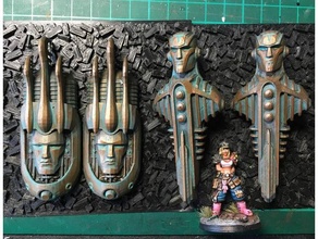 fallout art deco statues 4 wasteland warfare 3d print model - Mito3D