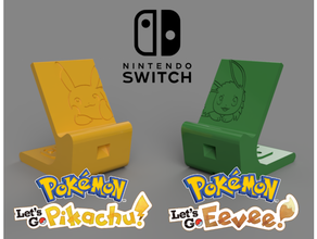 pokemon pikachu eevee switch charging stands dock kids nintendo stand lite toy 3d print model - Mito3D