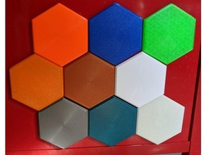 hexagonal filament swatch accepts 6mm 2mm magnet sample 3d print model - Mito3D
