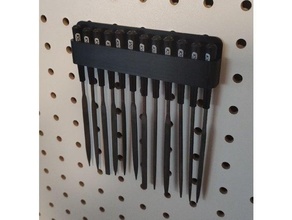 pegboard file holders x12 tool holder 3d print model - Mito3D