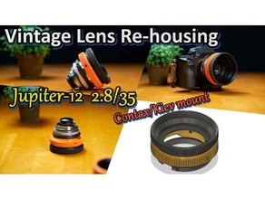 vintage lens rehousing jupiter-12 35mm f28 - contax rf kiev mount leica conversion jupiter 3d print model - Mito3D