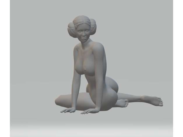 woman posing leia nsfw nude female princess 3D print model - Mito3D