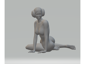 donna in posa leia nsfw nudo femmina Principessa 3d print model - Mito3D