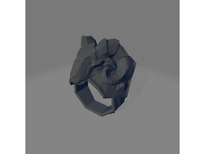 wow dwarven ram's head ring dwarf rams warcraft 3d print model - Mito3D