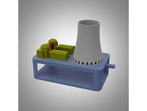 nuclear planta maceta burbuja boquilla extrusor burbujear energía estructura acuática depósito agua 3d print model - Mito3D