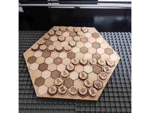 hexagonal échecs planche laser Couper jeu plateau hexadécimal Coupe 3d print model - Mito3D