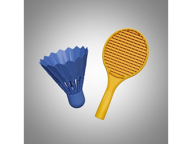badminton magnético conjunto 3d impressora impressão porta ímã Toque frigorífico Esportes brinquedo 3D print model - Mito3D