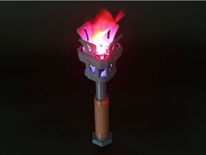 neopixel led torch arduino circuitpython cosplay flame gemma m0 prop 3d print model - Mito3D