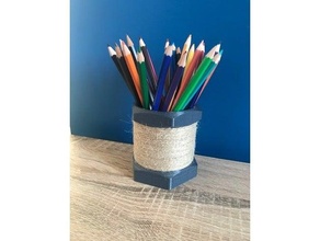 industriel stylo titulaire soutien écrou grenier style bureau organisateur supporter crayon porte plume pot 3d print model - Mito3D