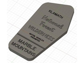 klamath nacional floresta placa 3d print model - Mito3D