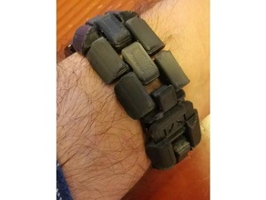 articulated watch strap v3 band 3d print model - Mito3D