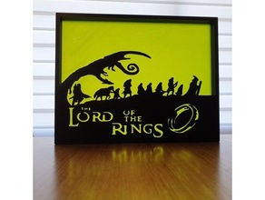 lord rings silhouette art artwork easy frodo gandalf gift gollum support ornament tolkien 3d print model - Mito3D