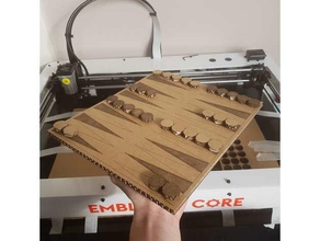 Backgammon Tafel Stücke Laserschnitt Brettspiel 3d print model - Mito3D