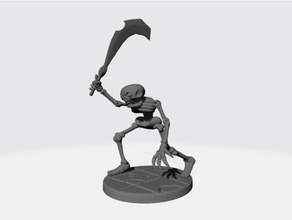 skully swordsman dnd miniature dungeons dragons pathfinder skeleton 3d print model - Mito3D