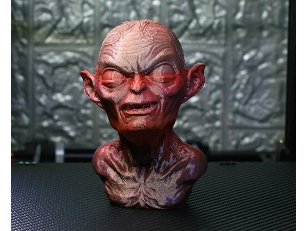 golum busto apoyo gratis acción figura señor anillos 3D print model - Mito3D