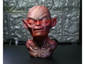 golum bust support free action figure lord rings 3d print model - Mito3D
