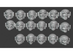 enojado guardias espaciales cabezas limpiar 40k astra militarum cadian auriculares martillo guerra warhammer40k 3d print model - Mito3D