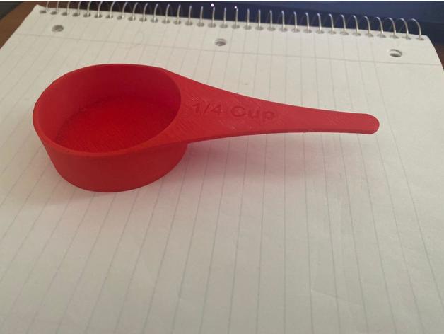 measuring spoon quarter cup coffee scoop fourth 3D print model - Mito3D